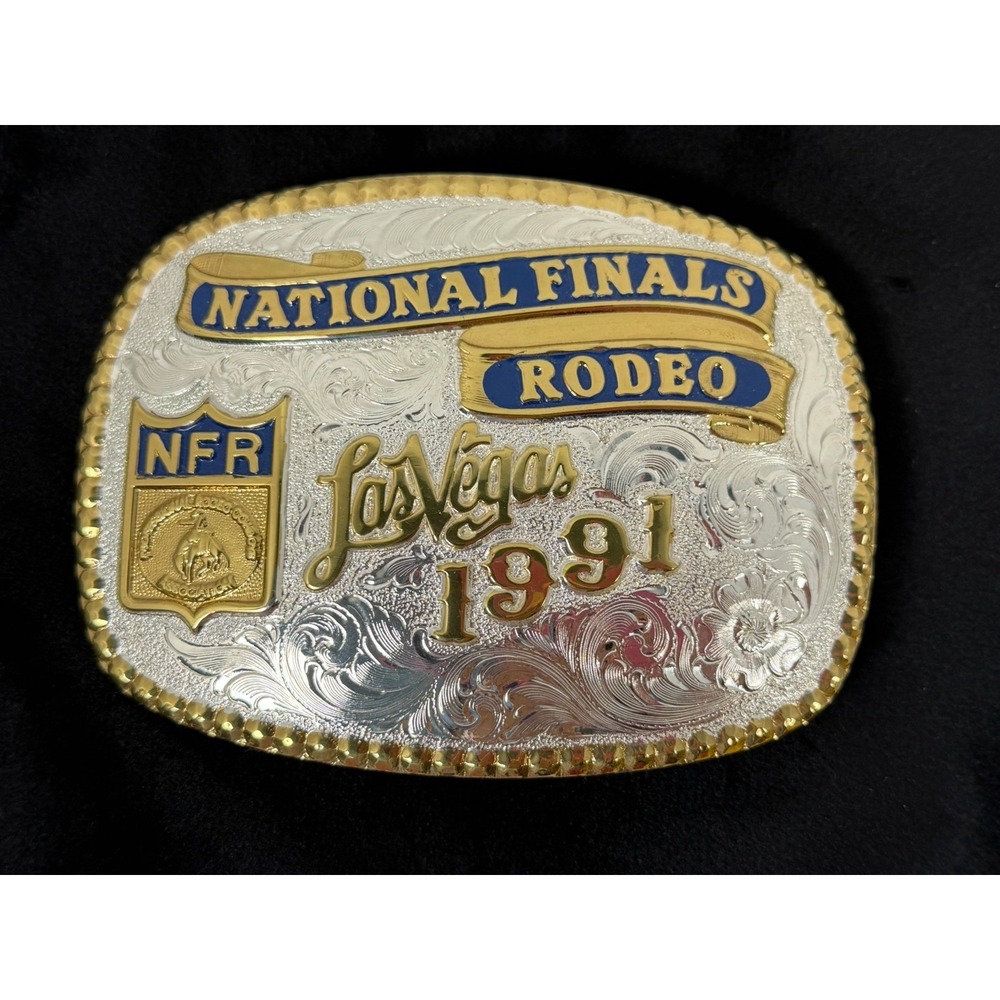 1991 NFR National Finals Rodeo Vintage Belt Buckle by Award Design Medals